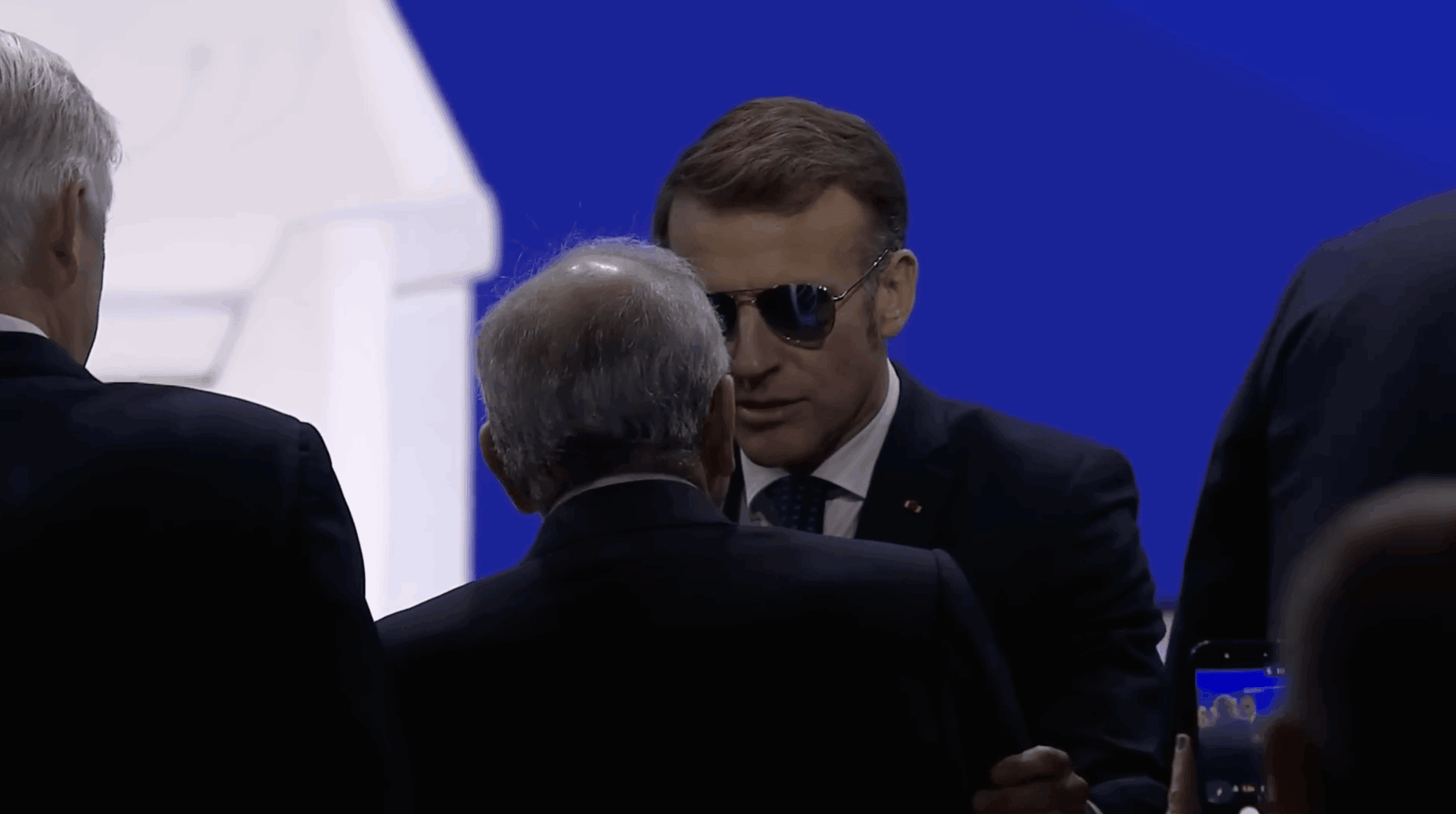 How Macron’s Sunglasses Stole the Moment in Davos