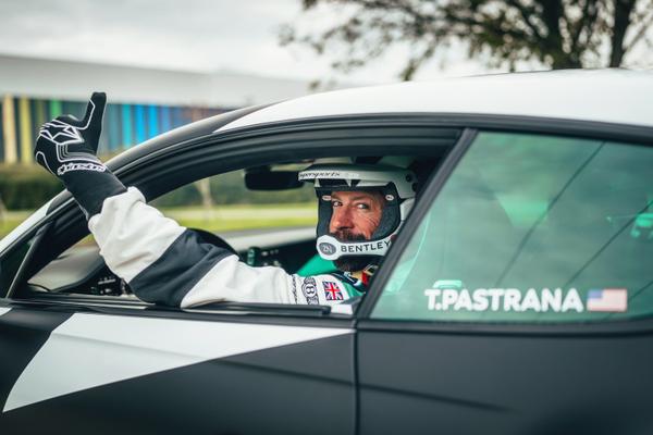 Bentley Supersports goes sideways, on purpose, with Travis Pastrana at the wheel