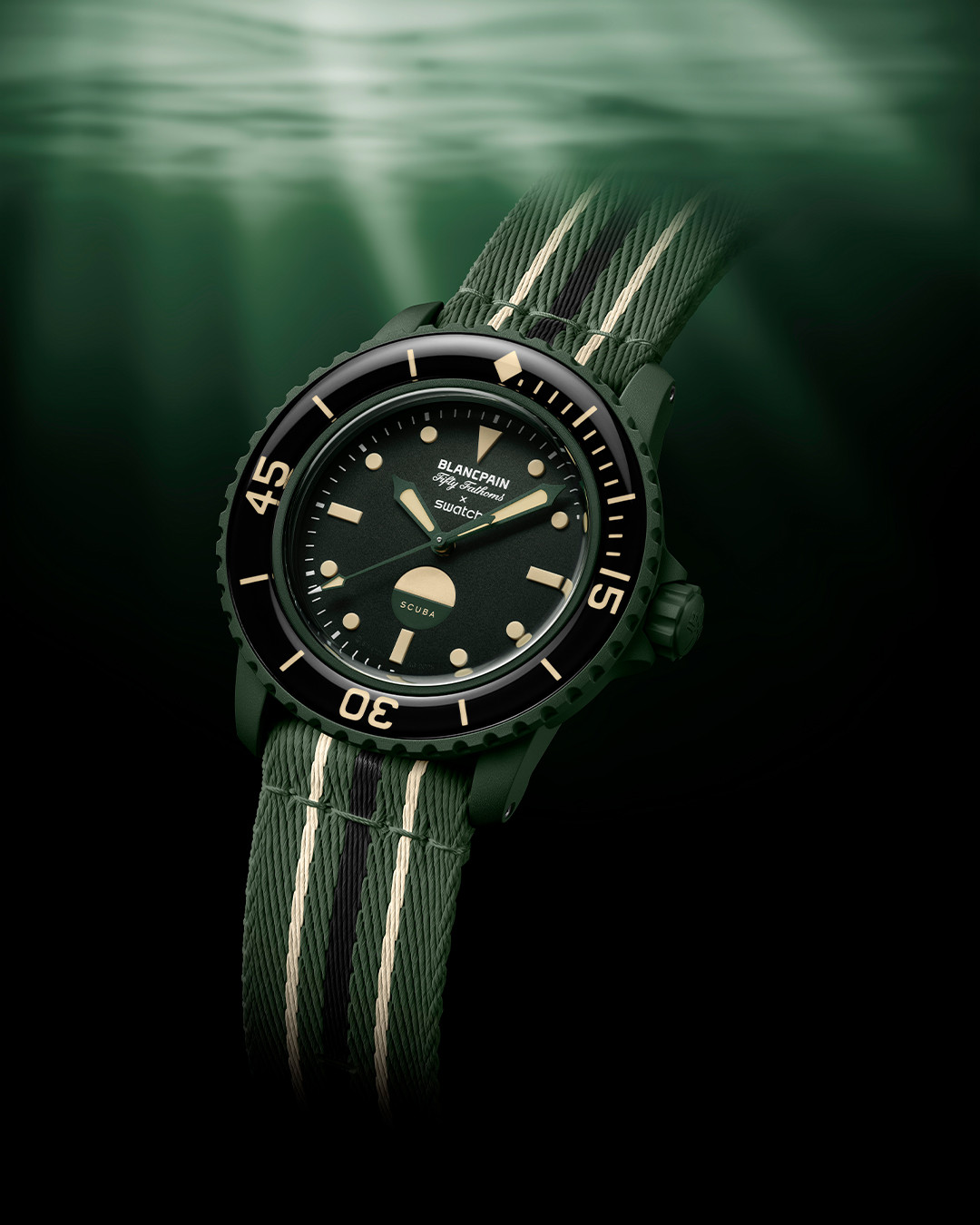 Blancpain × Swatch Bioceramic Scuba Fifty Fathoms “Green Abyss”