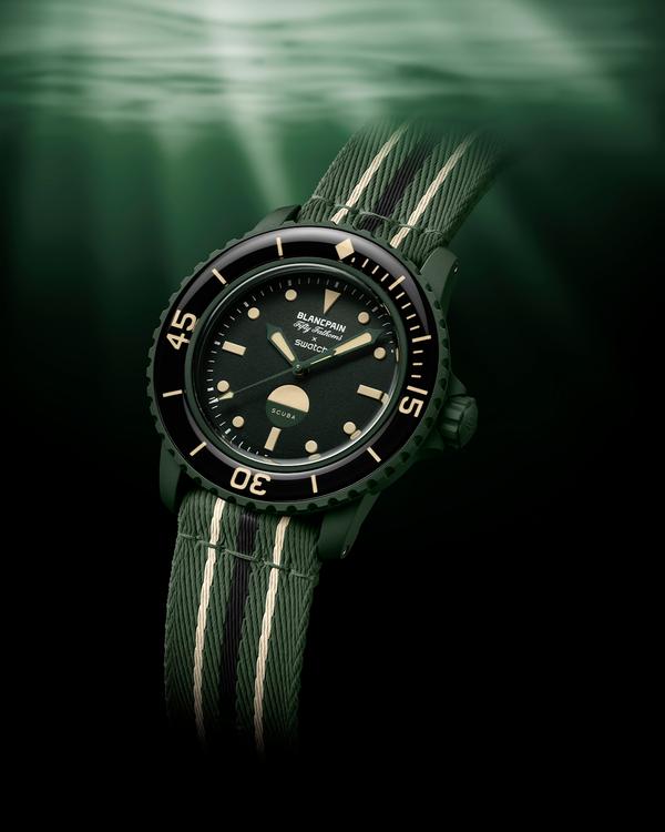 Blancpain × Swatch Bioceramic Scuba Fifty Fathoms “Green Abyss”