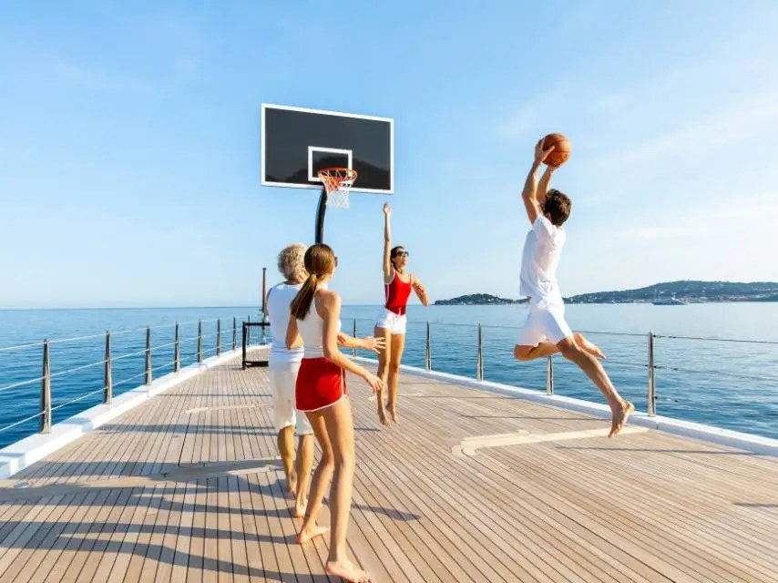 Basketball on deck yacht